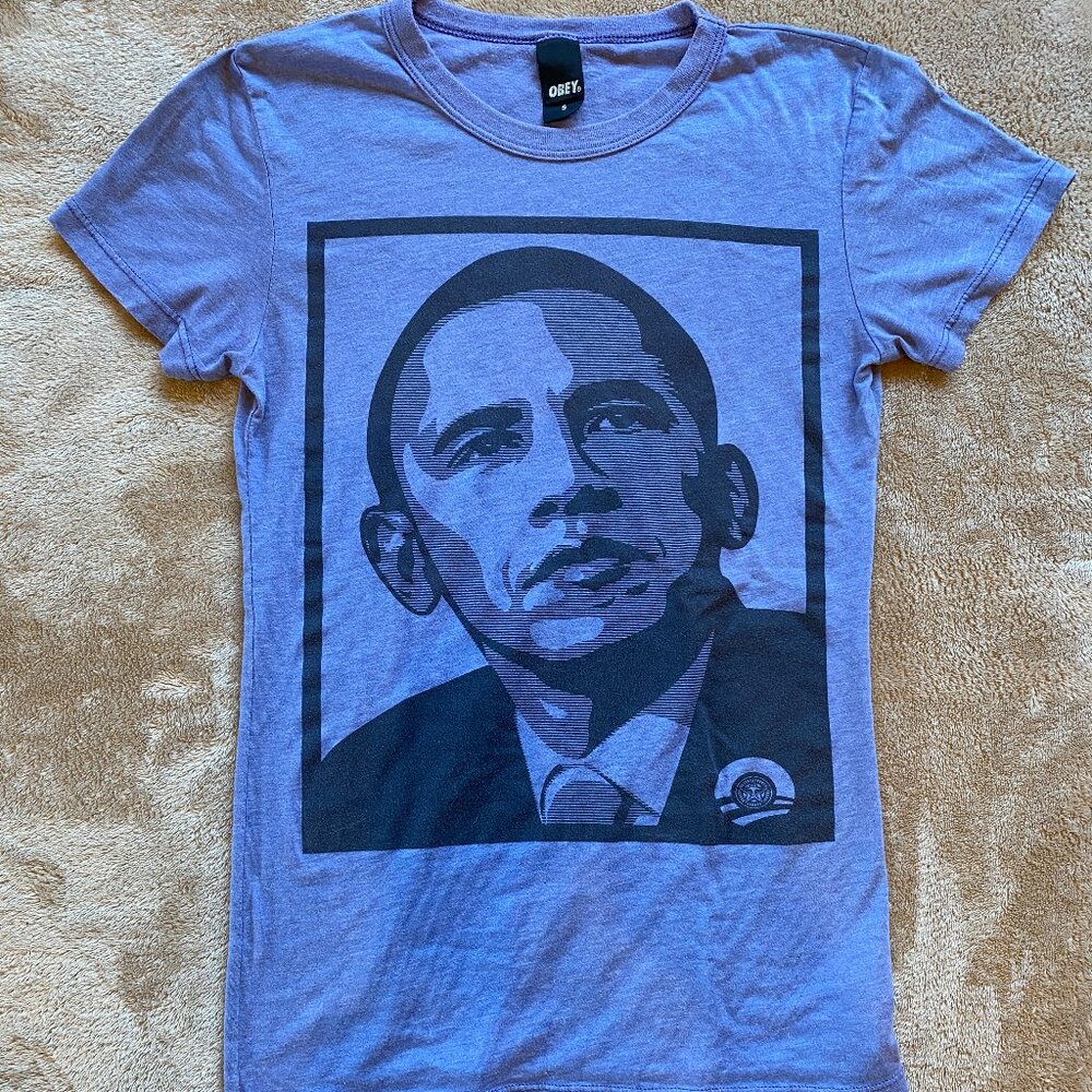 Obey Shirt - blue, size Small